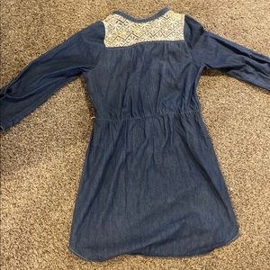 Sequins Heart Girls- Jean & Lace Dress